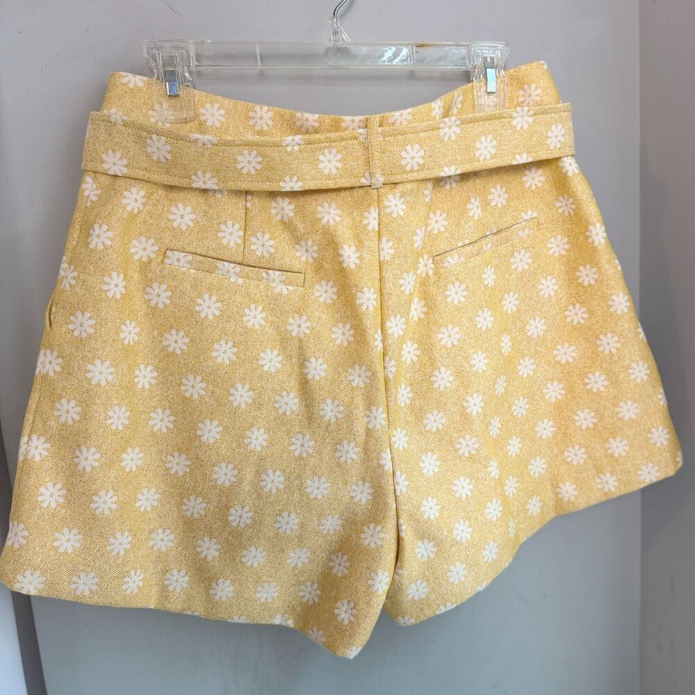 Aureum Shorts Women's Large Daisy Print Belted High Waist Cottage Core - Picture 6 of 8